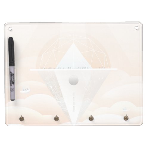 Retro Space Poster_Observatory In The Solar System Dry Erase Board With Keychain Holder