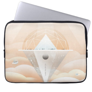 Retro Space Poster-Observatory In The Solar System Laptop Sleeve