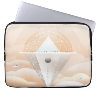 Retro Space Poster-Observatory In The Solar System Laptop Sleeve