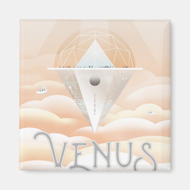 Retro Space Poster-Observatory In The Solar System Magnet (Front)