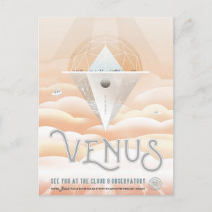 Retro Space Poster-Observatory In The Solar System Postcard