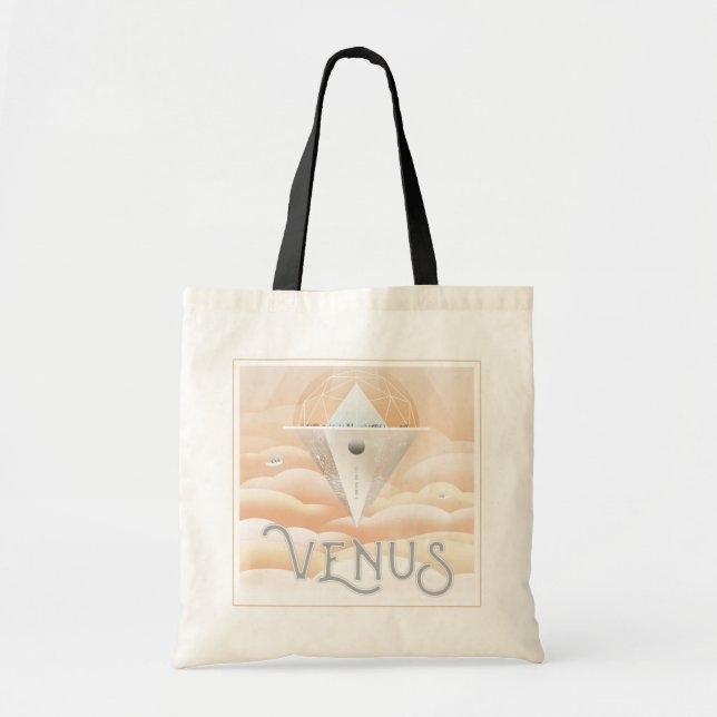 Retro Space Poster-Observatory In The Solar System Tote Bag (Front)