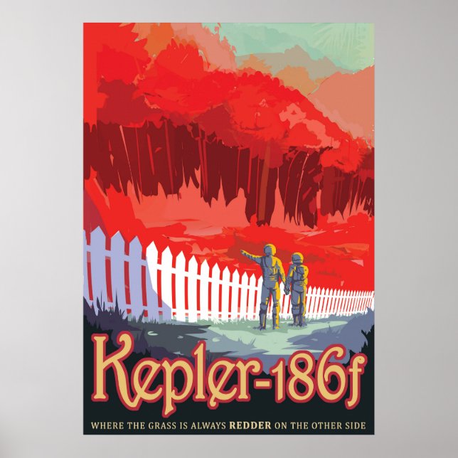 Retro Space Poster Of Kepler-186f. (Front)