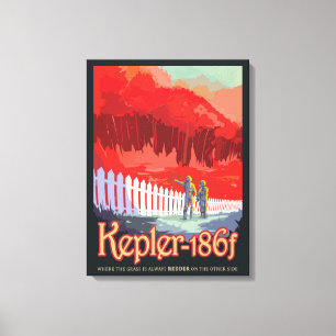 Retro Space Poster Of Kepler-186f. Canvas Print