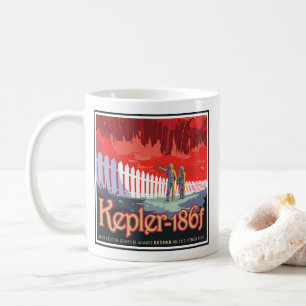 Retro Space Poster Of Kepler-186f. Coffee Mug