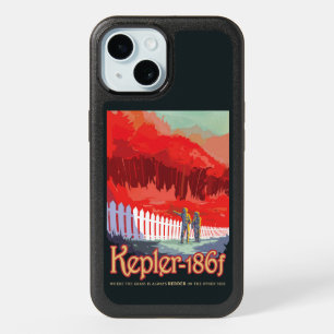 Retro Space Poster Of Kepler-186f. iPhone 15 Case