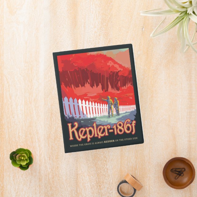 Retro Space Poster Of Kepler-186f. Mini Binder (InSitu)