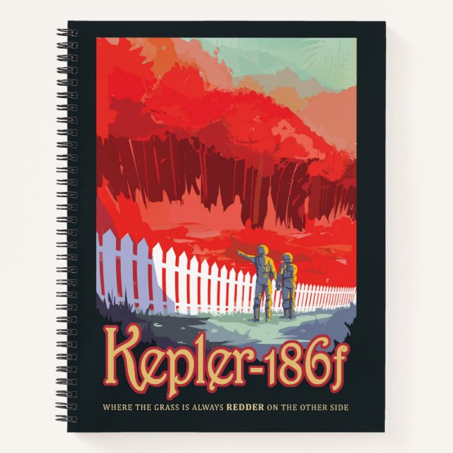Retro Space Poster Of Kepler-186f. Notebook (Front)