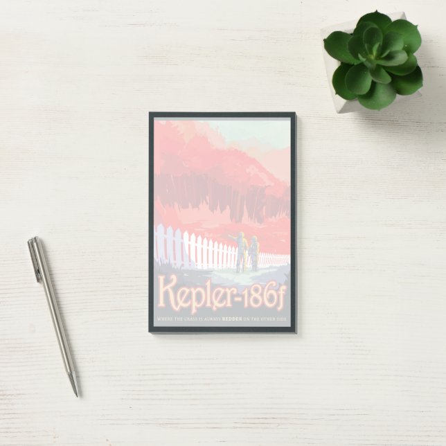 Retro Space Poster Of Kepler-186f. Post-it Notes (Office)