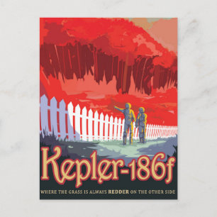 Retro Space Poster Of Kepler-186f. Postcard
