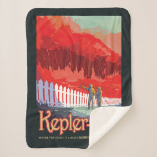 Retro Space Poster Of Kepler-186f. Sherpa Blanket
