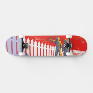 Retro Space Poster Of Kepler-186f. Skateboard
