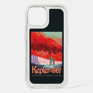Retro Space Poster Of Kepler-186f. iPhone 15 Case