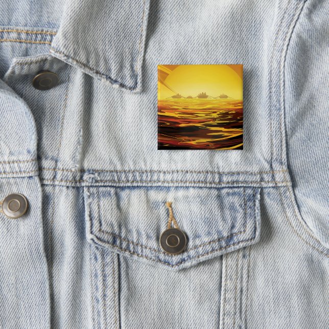 Retro Space Poster-Saturn's Largest Moon, Titan. Button (In Situ)