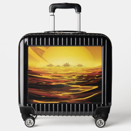 Retro Space Poster_Saturns Largest Moon Titan Luggage