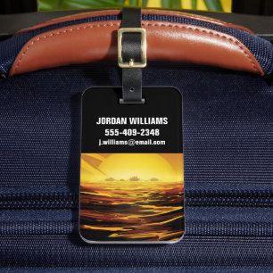 Retro Space Poster-Saturn's Largest Moon, Titan. Luggage Tag
