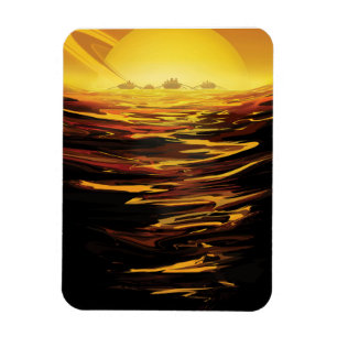 Retro Space Poster-Saturn's Largest Moon, Titan. Magnet