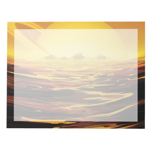 Retro Space Poster-Saturn's Largest Moon, Titan. Notepad (Front)