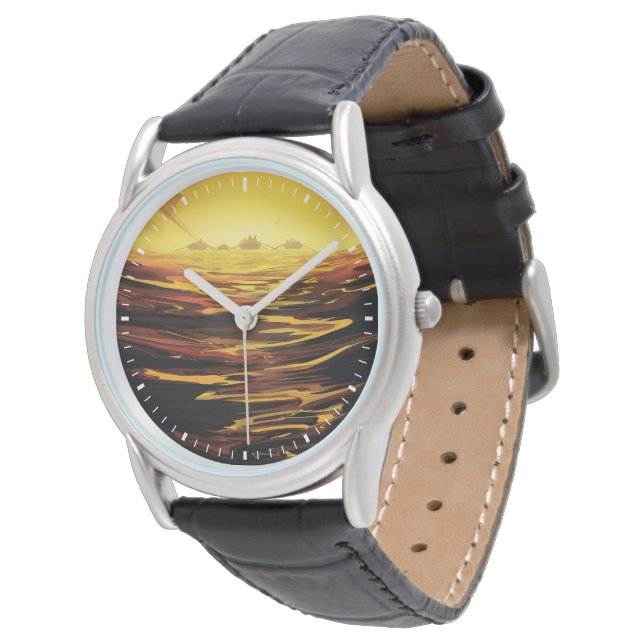 Retro Space Poster-Saturn's Largest Moon, Titan. Watch (Angled)