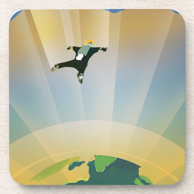 Retro Space Poster-The Gravity Of A Super Earth Beverage Coaster (Front)