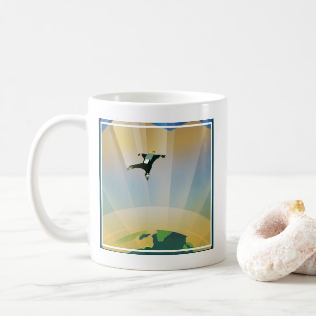 Retro Space Poster-The Gravity Of A Super Earth Coffee Mug (With Donut)