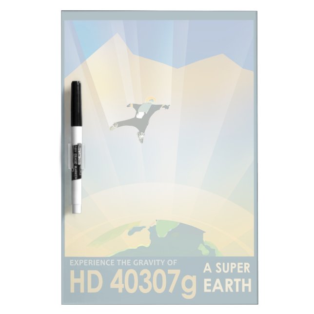 Retro Space Poster-The Gravity Of A Super Earth Dry Erase Board (Front)