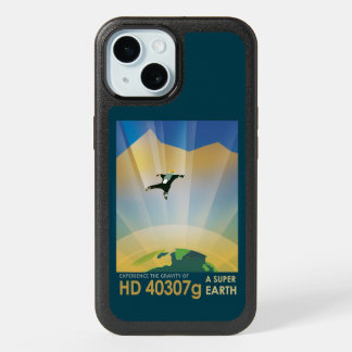 Retro Space Poster-The Gravity Of A Super Earth iPhone 15 Case