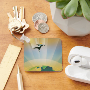 Retro Space Poster-The Gravity Of A Super Earth Keychain