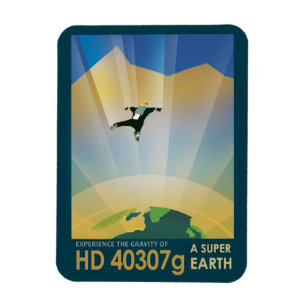 Retro Space Poster-The Gravity Of A Super Earth Magnet