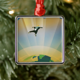 Retro Space Poster-The Gravity Of A Super Earth Metal Ornament