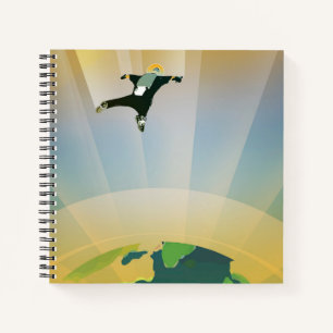 Retro Space Poster-The Gravity Of A Super Earth Notebook