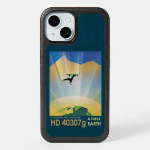 Retro Space Poster-The Gravity Of A Super Earth iPhone 15 Case
