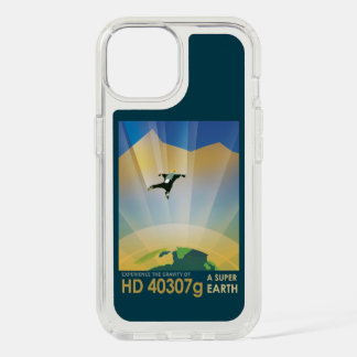 Retro Space Poster-The Gravity Of A Super Earth iPhone 15 Case