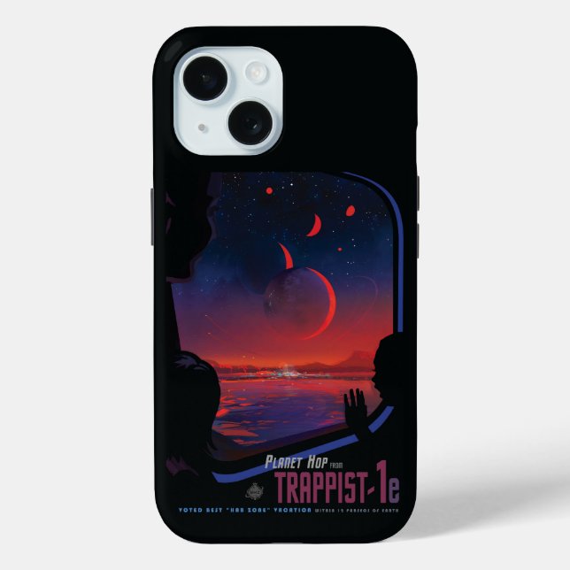 Retro Space Poster - Viewers Observe Trappist-1e. Case-Mate iPhone Case (Back)