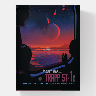 Retro Space Poster - Viewers Observe Trappist-1e. Paperweight