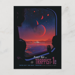 Retro Space Poster - Viewers Observe Trappist-1e. Postcard