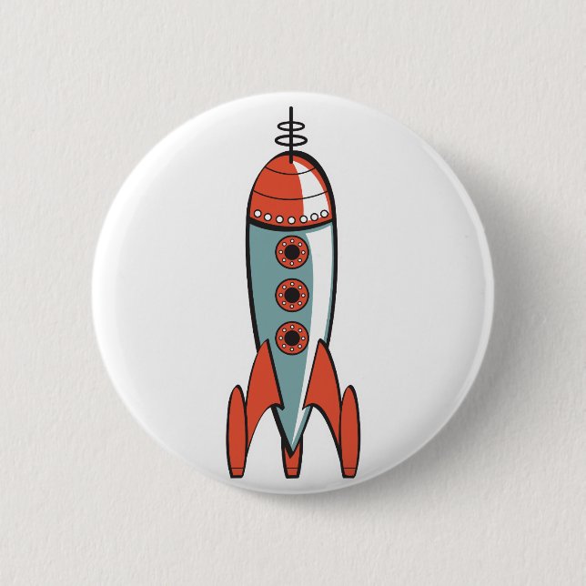 retro space rocket button (Front)