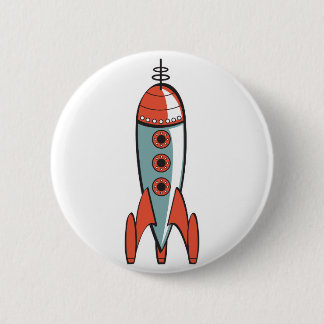 retro space rocket button