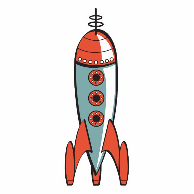 retro space rocket cutout (Front)