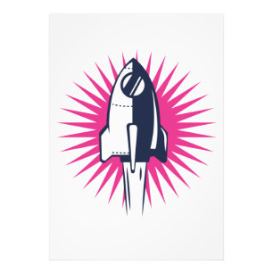 Retro Space Rocket Photo Print