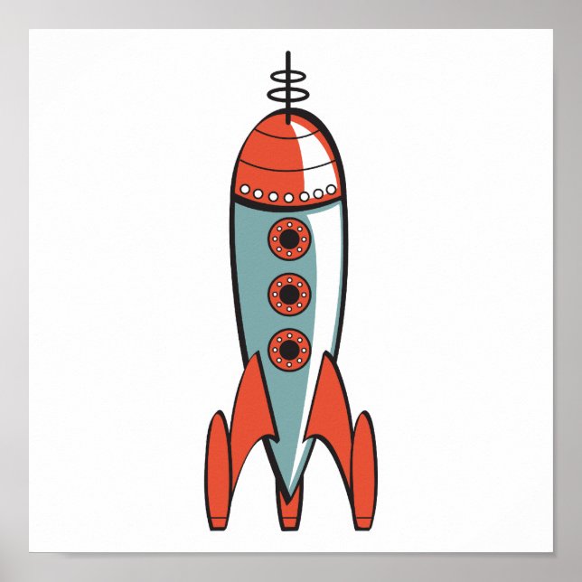 retro space rocket poster (Front)
