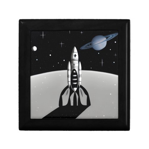 Retro Space Rocket  Saturn Gift Box