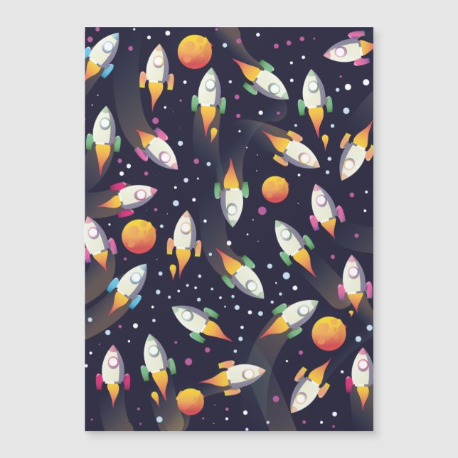 Retro Space Rockets pattern. (Front)