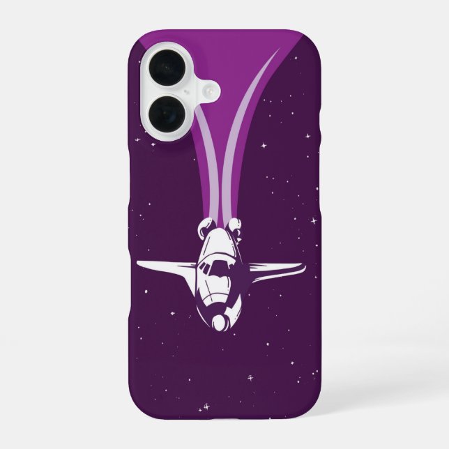 Retro Space Shuttle Galaxy Iphone Case (Back)
