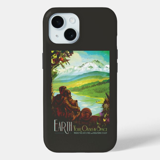 Retro Space Travel Poster-An Earth Science Mission Case-Mate iPhone Case (Back)