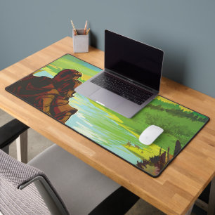 Retro Space Travel Poster-An Earth Science Mission Desk Mat