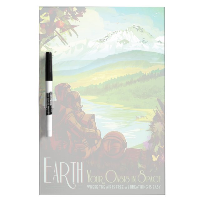 Retro Space Travel Poster-An Earth Science Mission Dry Erase Board (Front)