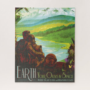 Retro Space Travel Poster-An Earth Science Mission Jigsaw Puzzle