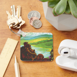 Retro Space Travel Poster-An Earth Science Mission Keychain