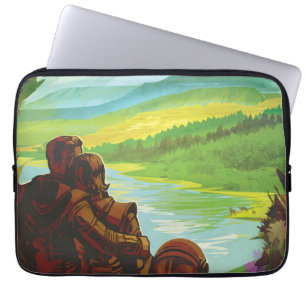 Retro Space Travel Poster-An Earth Science Mission Laptop Sleeve